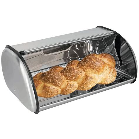 home basics stainless steel bread box silver|Home Basics Stainless Steel Bread Box .